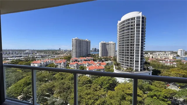 a view of a balcony with city view
