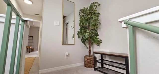 view of a house with a potted plant and a window