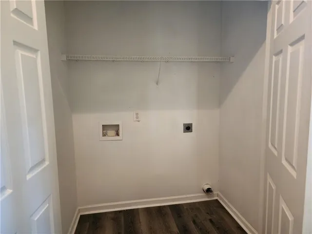 a view of small space with racks on the wall