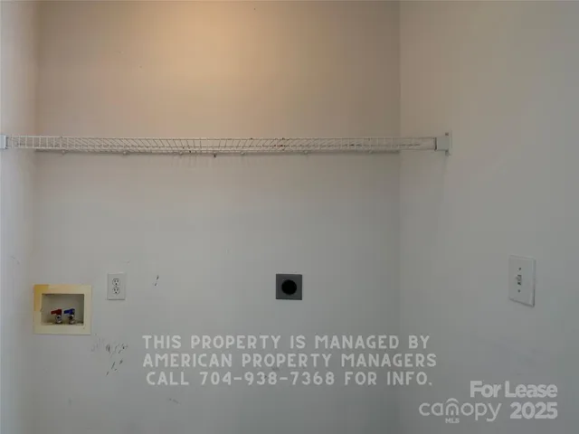 a view of small space with racks on the wall