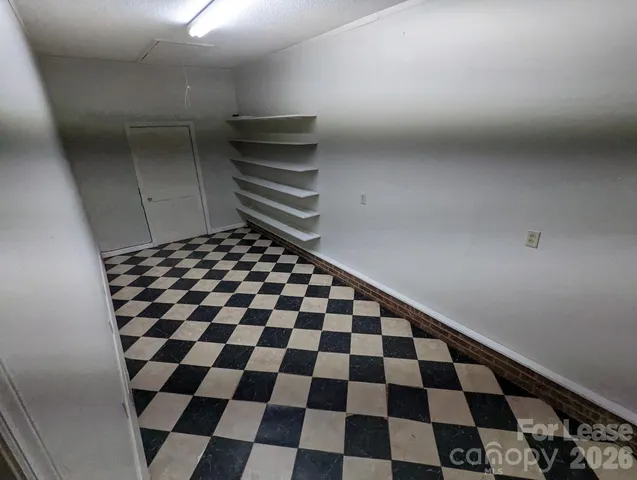 a black and white checkered floor
