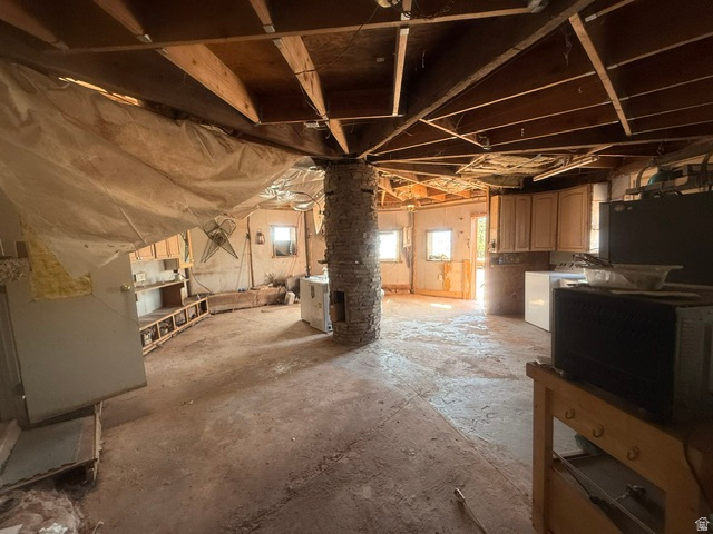 475 South Willey Road Duchesne, UT 84021 - Photo 14 of 22 Exposed ceiling joists and framework define this expansive interior space