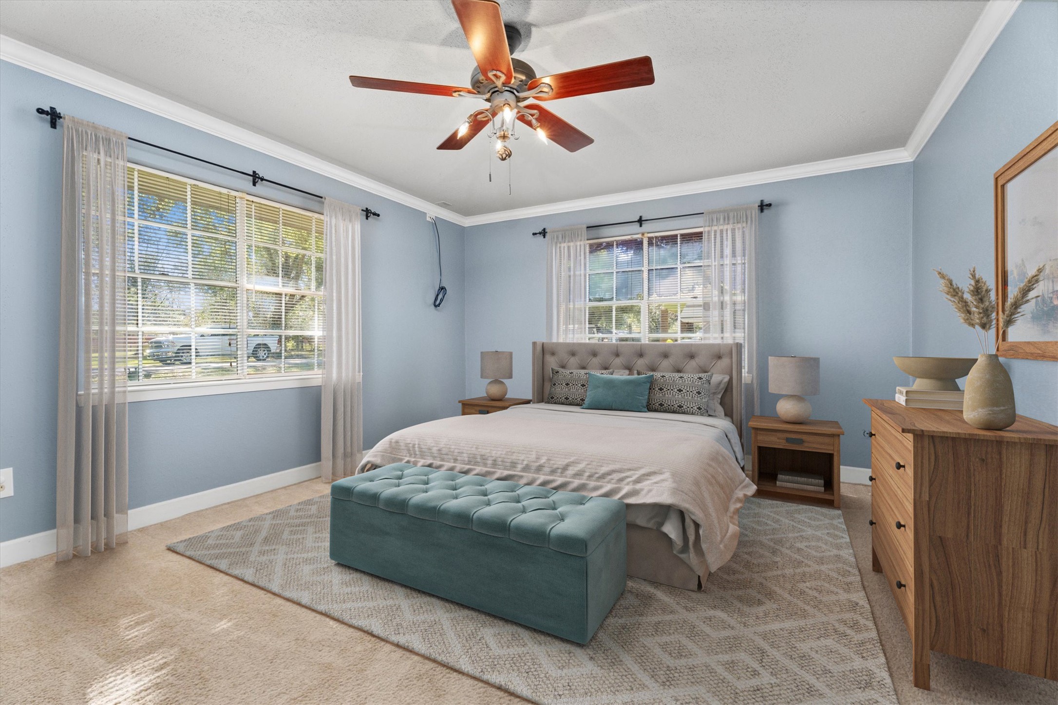 104 Anna Street Tomball, TX 77375 - Photo 10 of 32 The largest bedroom virtually staged.