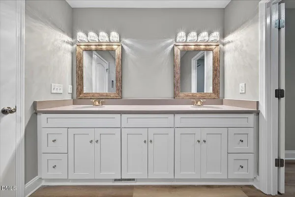 a bathroom with a bathtub