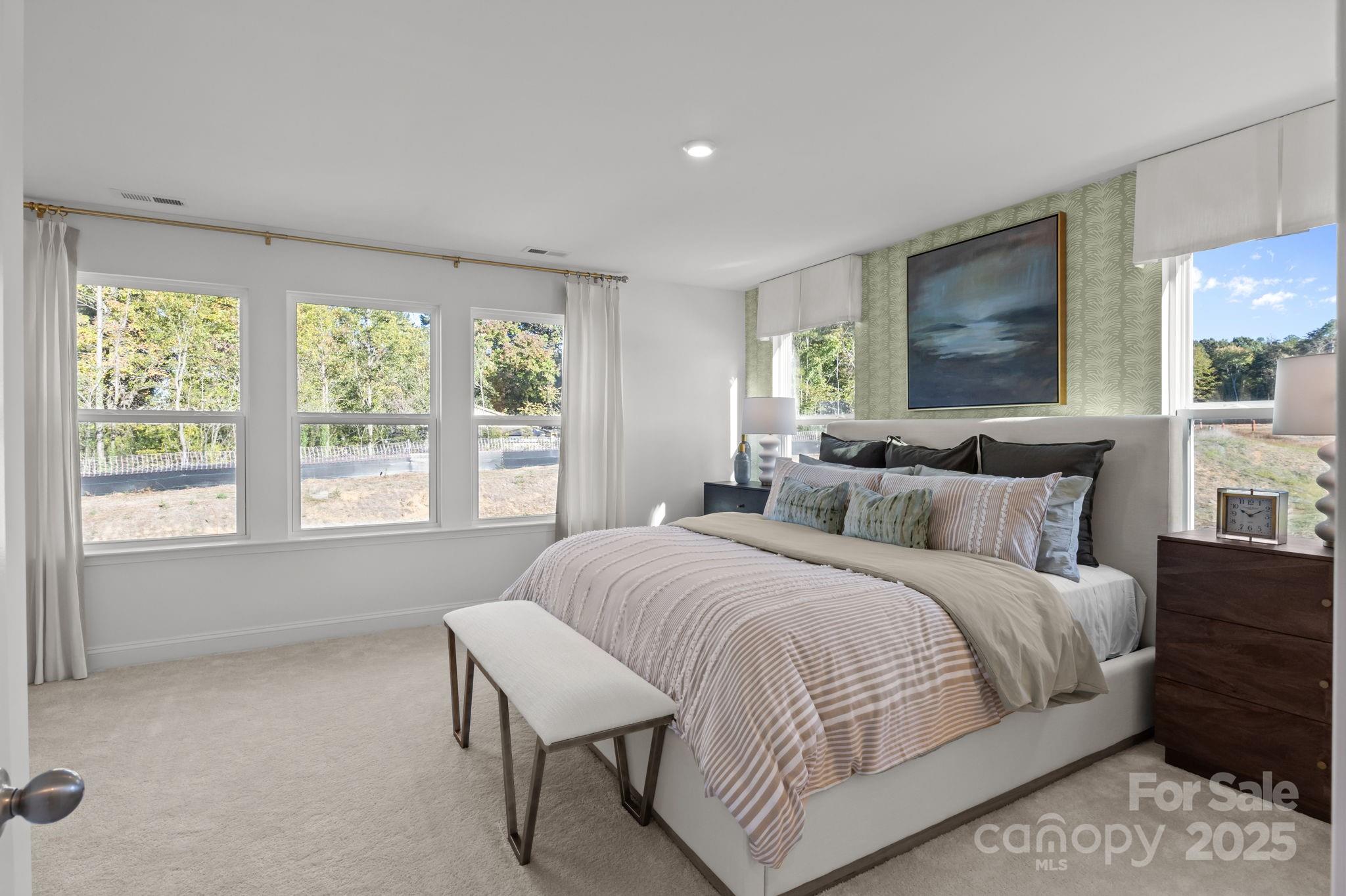 7716 Ethora Way, Unit 2 Charlotte, NC 28216 - Photo 14 of 30 a bedroom with a bed and a large window