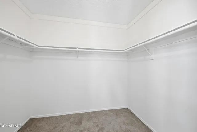 a view of an empty walk in closet