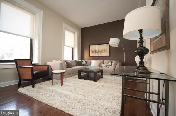 a living room with furniture