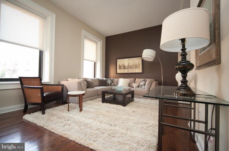 a living room with furniture