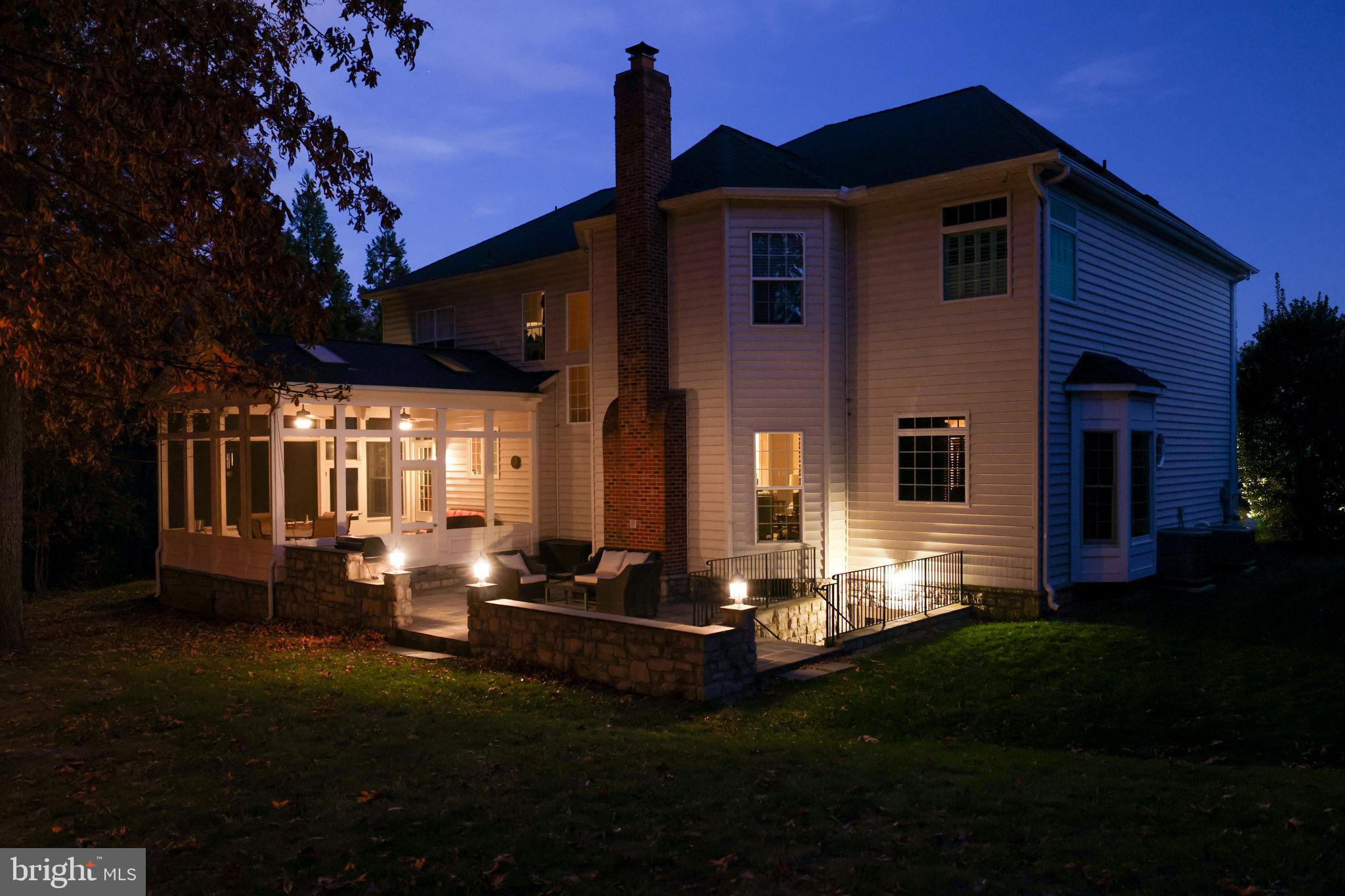 22455 Pine Ridge Court Ashburn, VA 20148 - Photo 97 of 99 Home Rear Exterior Evening View