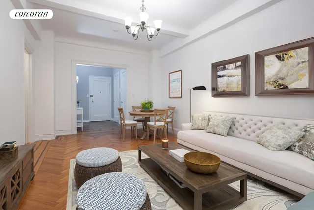 a living room with furniture and a couch