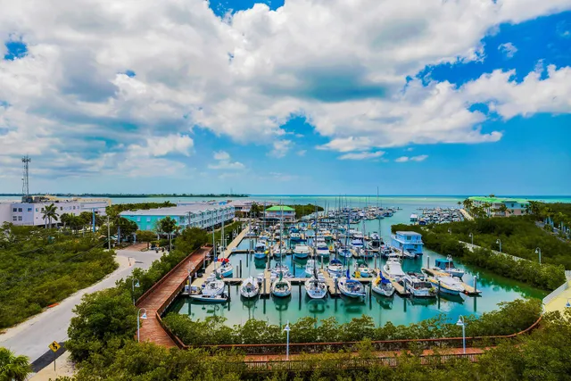 an outdoor space with furniture