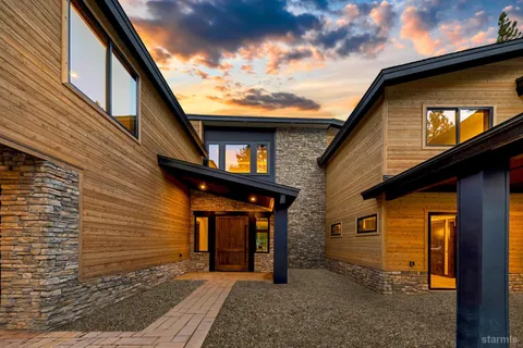 a front view of a house with a hallway