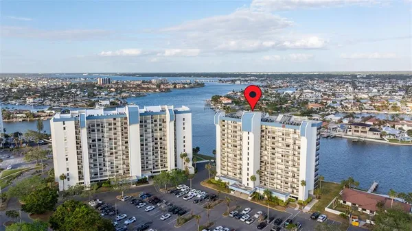 a view of a balcony with city view