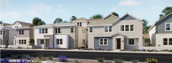 a front view of residential houses