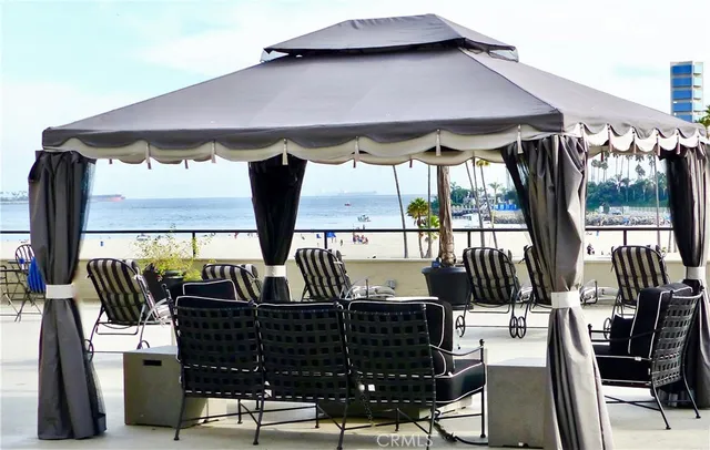 a view of outdoor space with seating