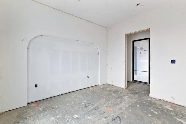 an empty room with closet