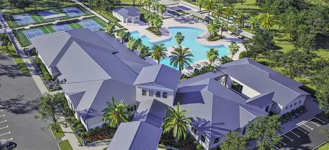 an aerial view of a house