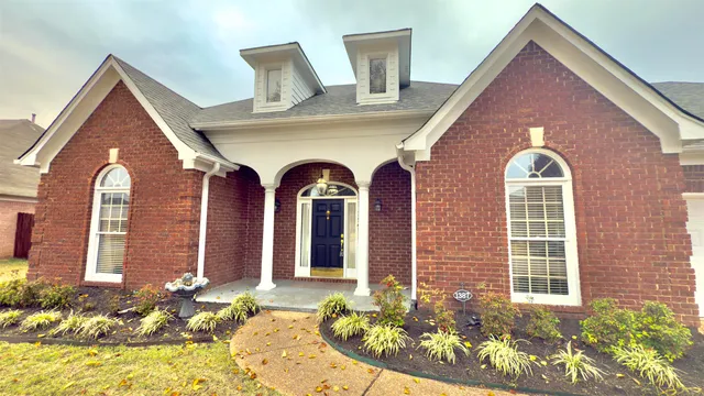 a front view of a house