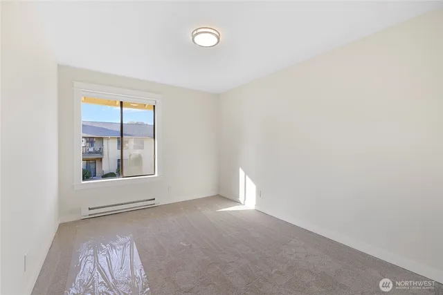 an empty room with a window