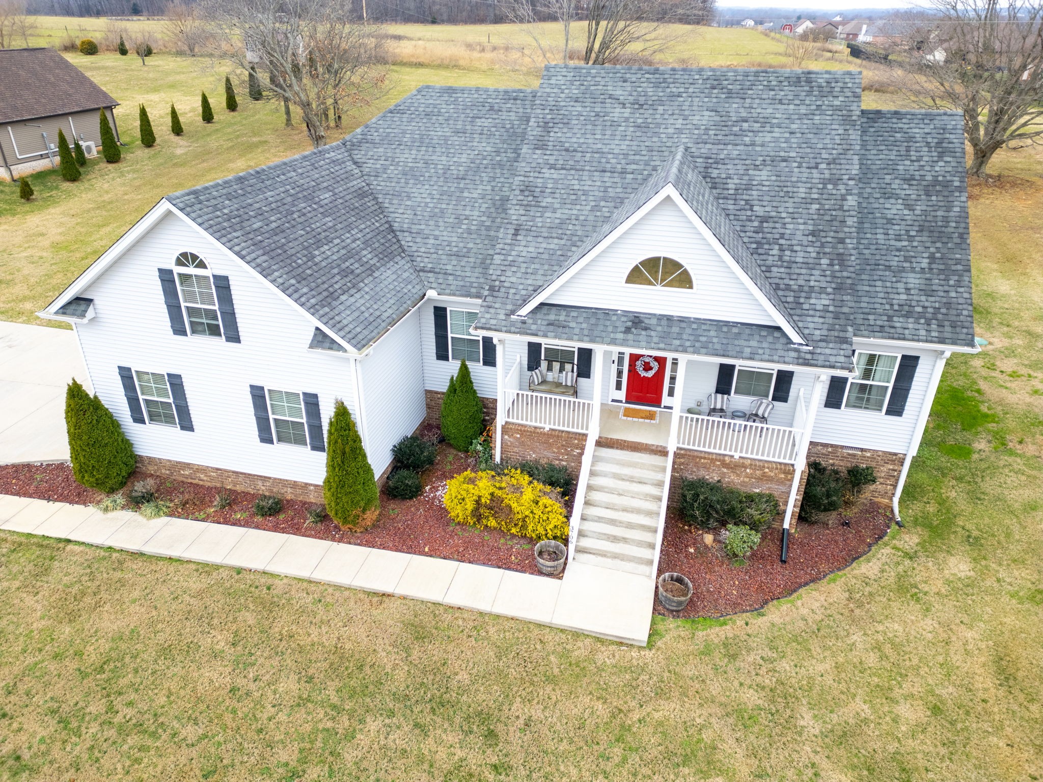 3706 Calista Road White House, TN 37188 - Photo 3 of 55 an aerial view of a house with swimming pool and porch