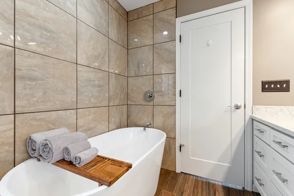 a bathroom with a sink and bathtub