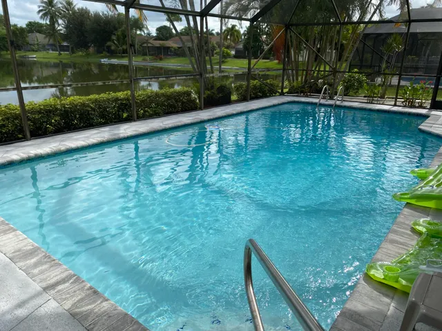 a view of a lake from a balcony