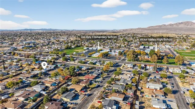 a bird view of building and tree