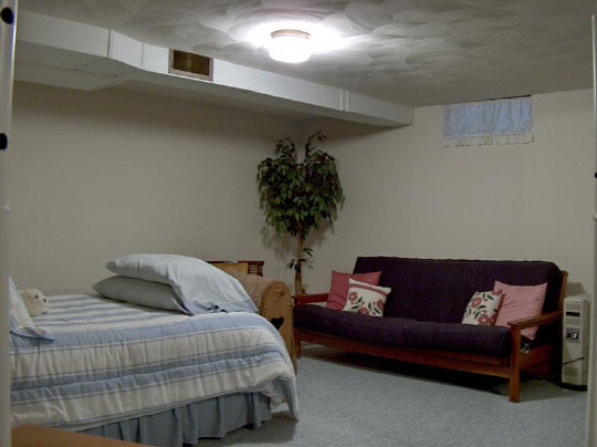 6858 Rydberg Road Rockford, IL 61109 - Photo 5 of 6 a bedroom with a bed and a couch