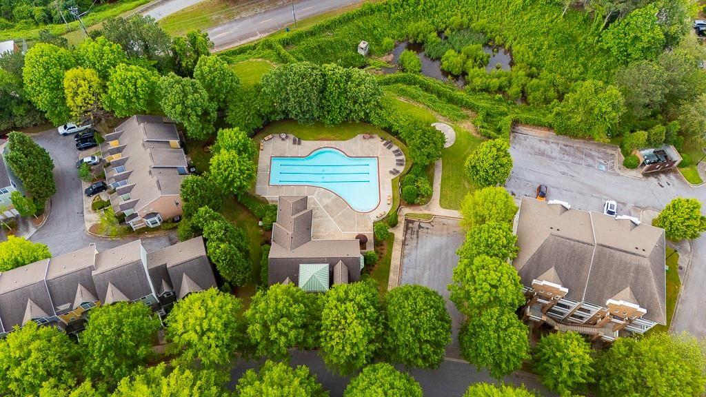 1731 Pryor Road Southwest, Unit 109 Atlanta, GA 30315 - Photo 33 of 34 an aerial view of a house with a yard basket ball court and outdoor seating