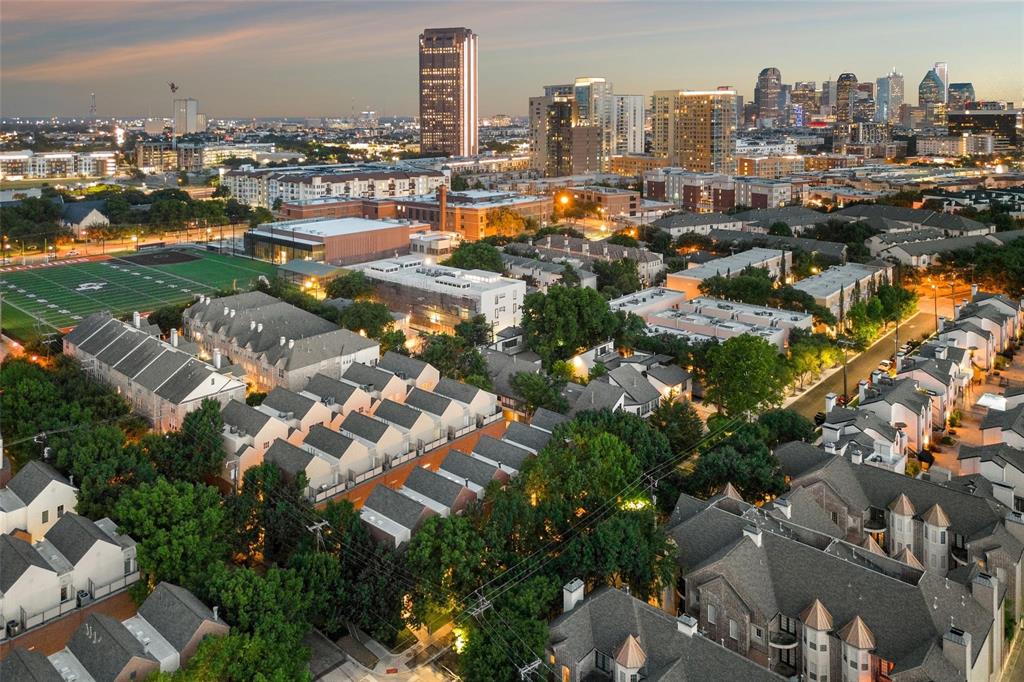 4134 Travis Street, Unit 11 Dallas, TX 75204 - Photo 27 of 29 an aerial view of a city with lots of residential buildings