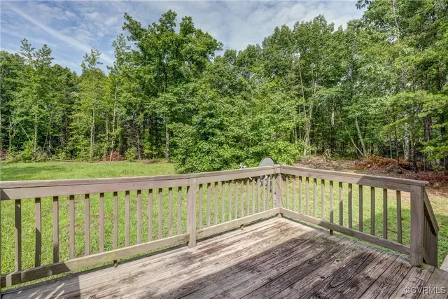a view of a wooden deck