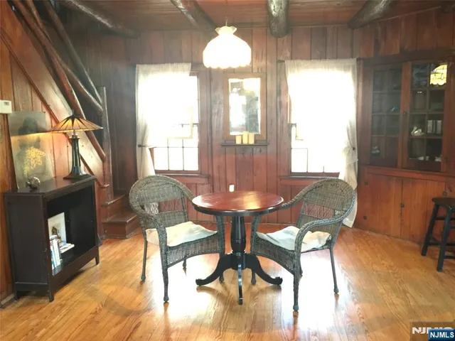 a view of wooden door