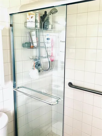 a bathroom with a shower
