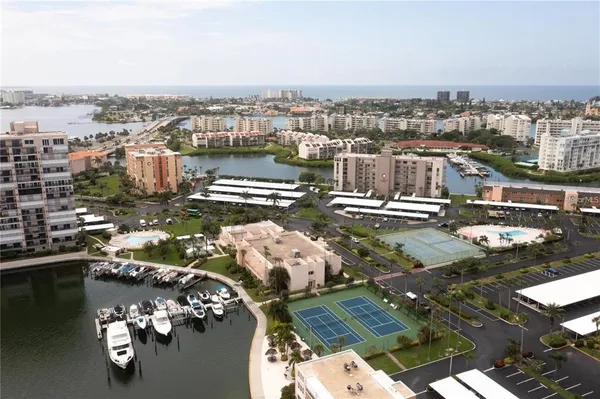 an aerial view of a city