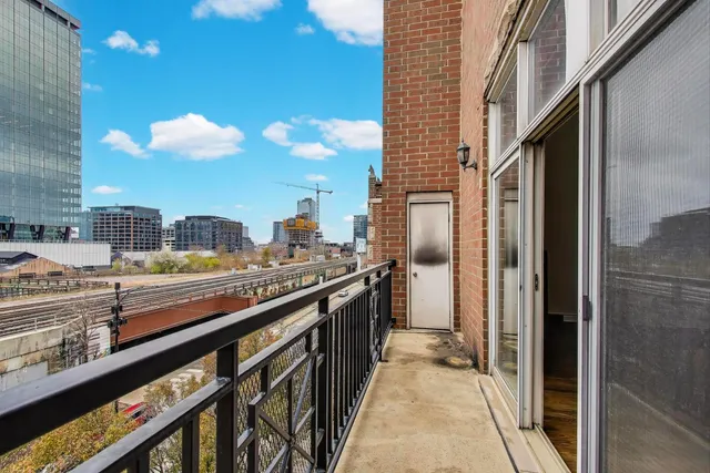 a city view from a balcony