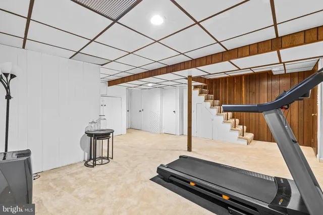 a room with gym equipment