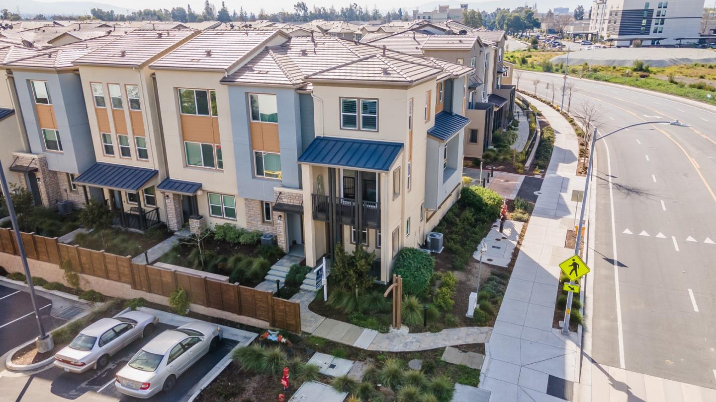 a view of a city with tall buildings