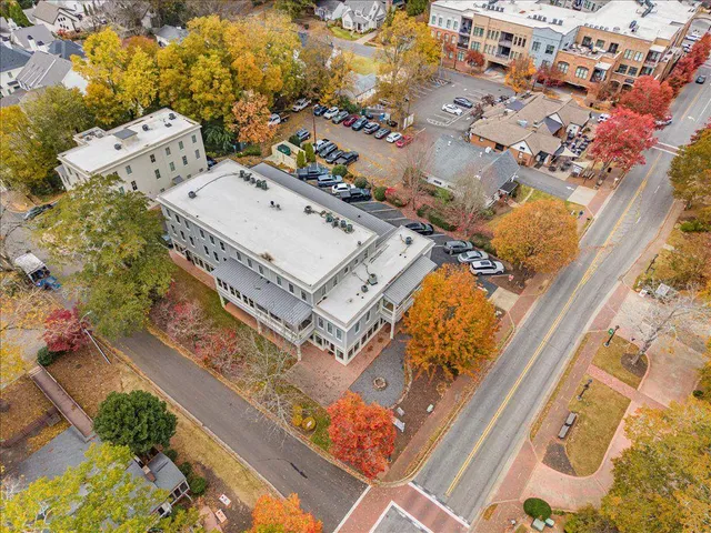 an aerial view of a house