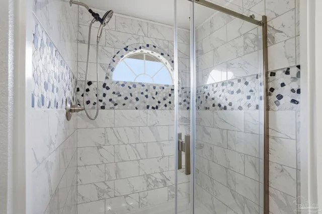 a bathroom with a shower