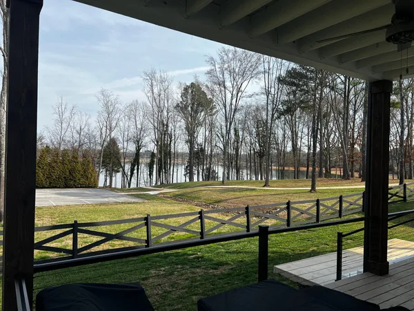 a view of a park with tree s