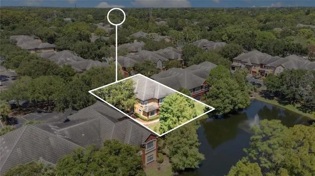 an aerial view of a house