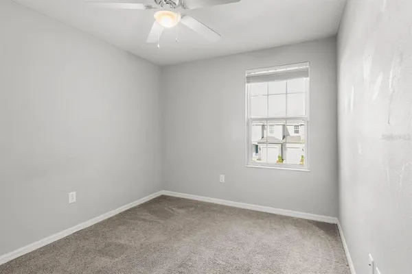 an empty room with a window