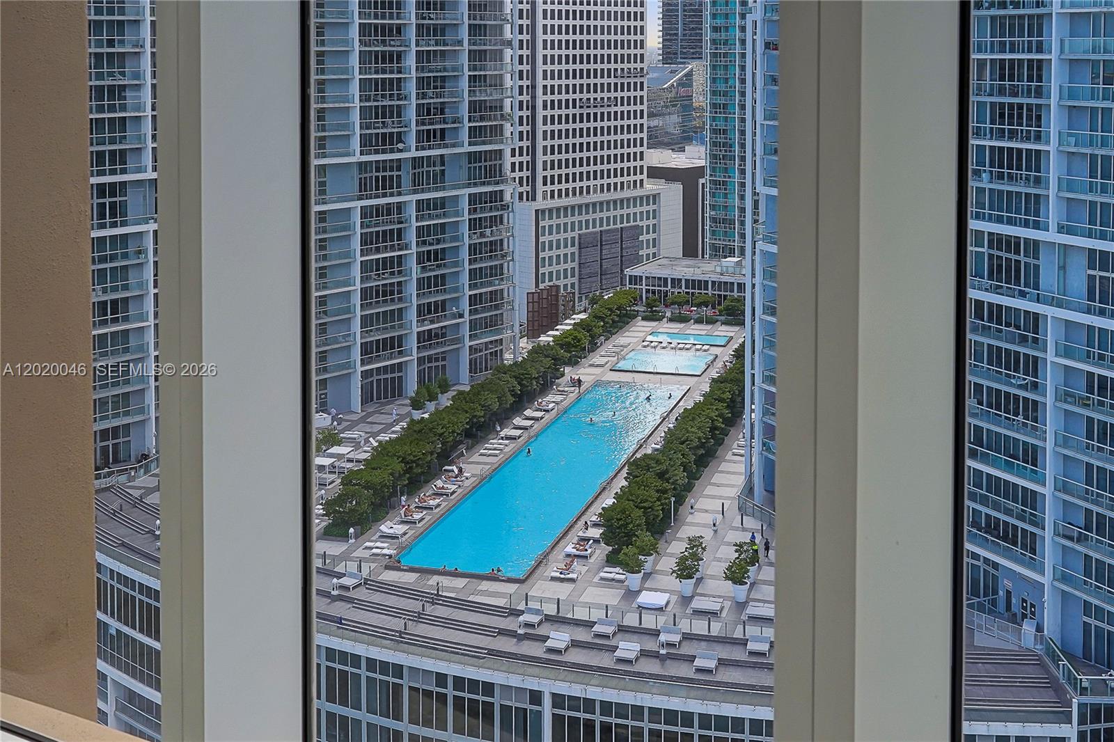 901 Brickell Key Boulevard, Unit 3204 Miami, FL 33131 - Photo 54 of 55 a view of balcony with wooden floor