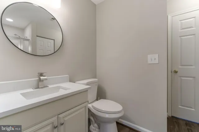 a bathroom with a sink a mirror and a toilet