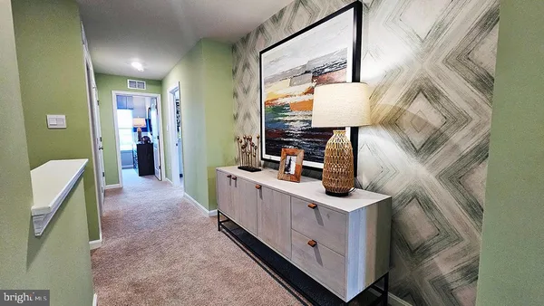 a view of living room with washer and dryer