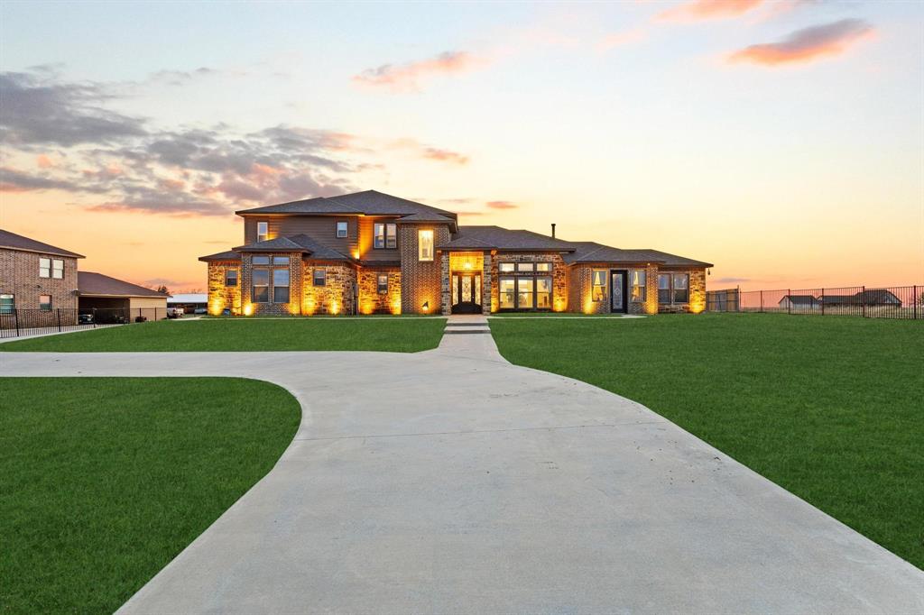 1517 Bennett Road Howe, TX 75459 - Photo 2 of 40 Prairie-style home with curved driveway and brick siding