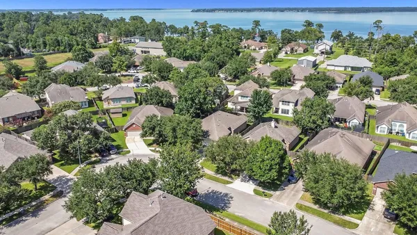 an aerial view of multiple house