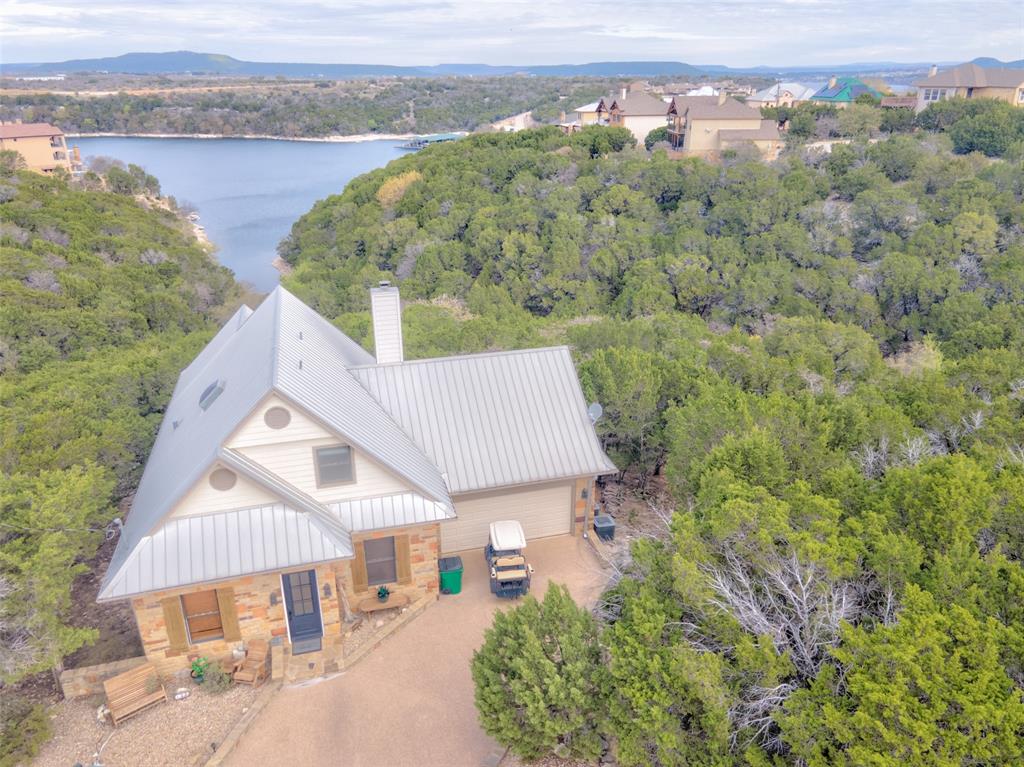 an aerial view of a house