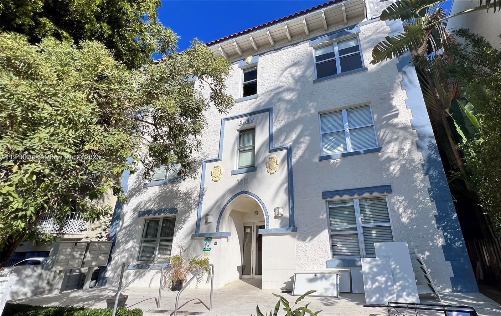 a front view of a building