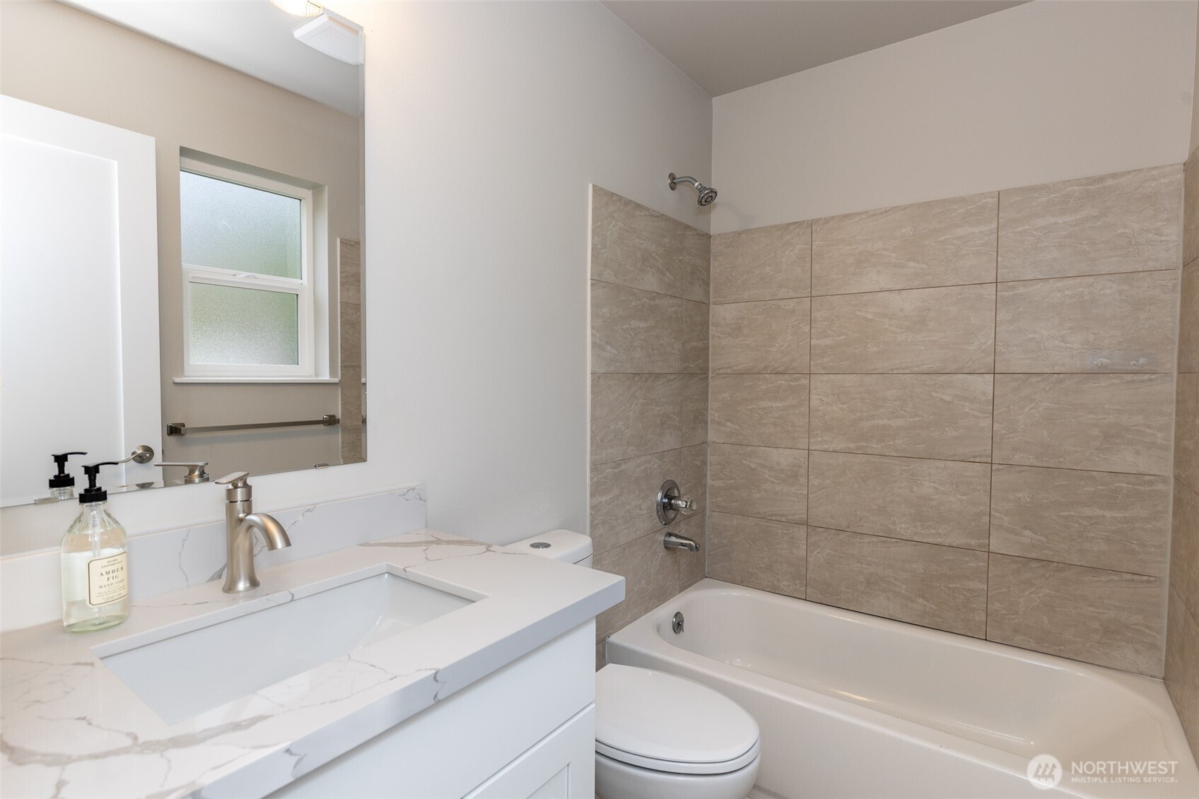 105 May Creek Road Gold Bar, WA 98251 - Photo 10 of 38 a bathroom with a granite countertop bathtub sink vanity mirror and toilet
